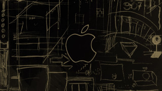 Apple blackboard drawing black background - a blackboard free wallpaper