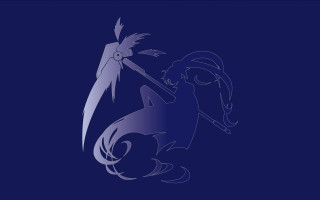 Woman sword bird blue silhouette - a pole free wallpaper