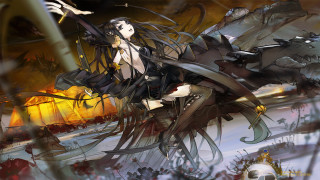 Woman horse field gothic anime - overhead free wallpaper