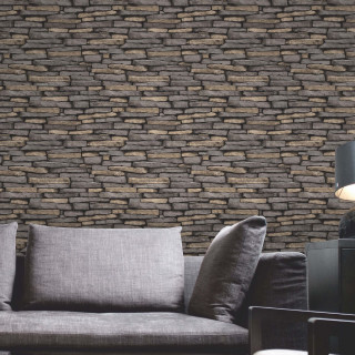 Couch lamp room stone wall - a stone wall behind free wallpaper