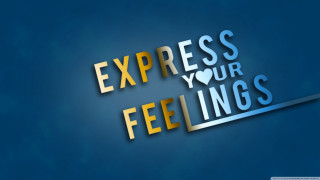 Blue background express your feelings - expressive free wallpaper for desktop