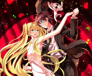 Anime dancers couple cats dance - their shoulder free wallpaper for desktop