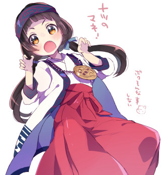 Woman long dress cookie hat - her head free wallpaper for tablet