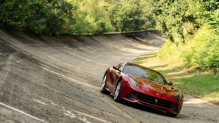 Red sports car driving road 7 - sharp line free wallpaper for desktop