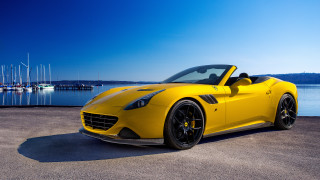 Yellow sports car water boats - bernardo cavallino free wallpaper