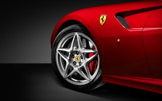 Red sports car ferrari logo 2 - face free wallpaper
