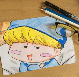 Boy glasses table pencil pair - a drawing of a boy free wallpaper