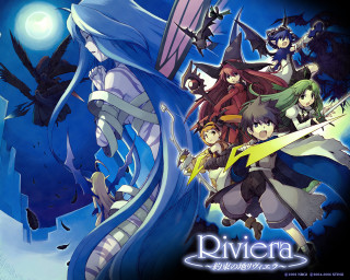 Anime characters blue sky background - key art free wallpaper