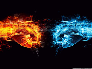 Fire ice flames black background - the other free wallpaper