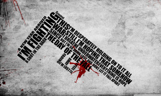 Red black poster gun languages - different language free wallpaper