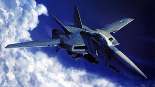Fighter jet cloudy sky matte - a cloudy blue sky free wallpaper