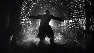 Man standing tunnel water arms - film noir free wallpaper