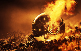 Helmet on fire black yellow - a helmet free wallpaper