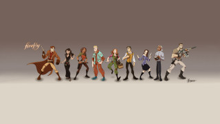 Group people standing gray background - epic scale free wallpaper