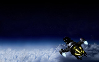 Space ship clouds yellow light - yellow light free wallpaper