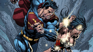 Superman wonderwoman battle duel comicbook - alan davis free wallpaper