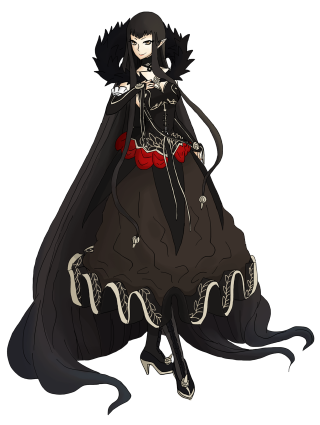 Gothic woman black dress red 2 - free cyberpunk wallpaper for mobile