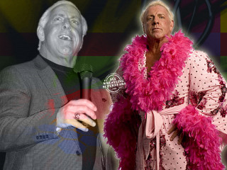 Man pink feathered suit microphone - regal free wallpaper