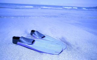 Shoes sand beach ocean waves - a pair of shoes free wallpaper