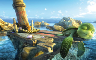 Turtle turtleling dock ocean boat - chris labrooy free wallpaper for desktop