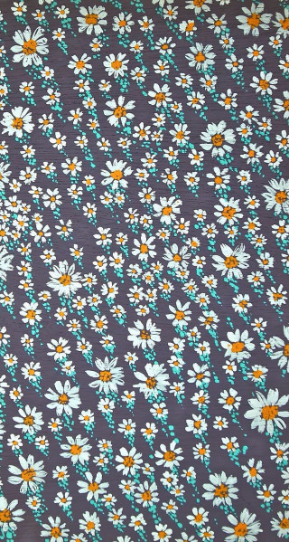 Blue yellow flower fabric white - folk art free wallpaper for mobile