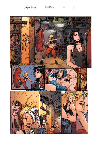 Comic book woman bikini man - a page free wallpaper for mobile