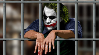 Man joker mask jail cell - movie scene free wallpaper