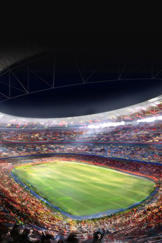 Stadium cityscape sunset greenfield digitalrendering - realism free wallpaper for mobile