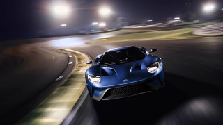 Blue sports car night track - a track free wallpaper for desktop
