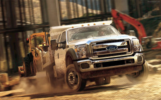 Truck dirt road building bulldozer - a dirt road next free wallpaper