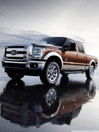 Brown truck reflective surface sky - eddie mendoza free wallpaper for mobile