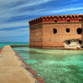 Brick structure water pier boat - water next free wallpaper