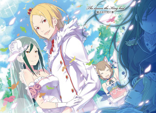 Anime couple blue sky clouds 3 - akihiko yoshida free wallpaper