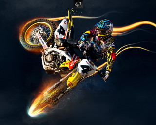 Motorcycle trick flame dark artur - a trick in the air free wallpaper