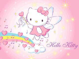 Hello kitty wallpaper hearts rainbow - kitty free wallpaper