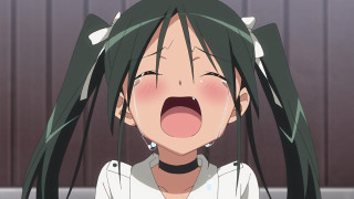 Woman longhair white shirt open - her tongue free wallpaper