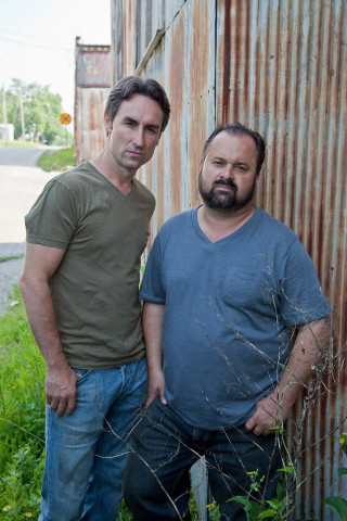 Two men rusty building fence - two man free wallpaper for mobile