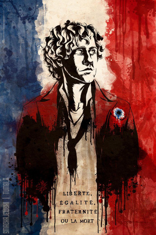 Man with a red painting - a blue eye free wallpaper for mobile