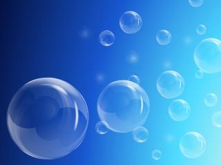 Blue background bubbles floating sky - bubble free wallpaper for desktop
