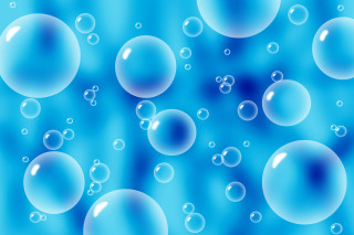 Blue background bubbles different sizes 3 - a square shape free wallpaper