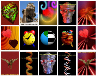 Collage clock heart bird on - a collage free wallpaper