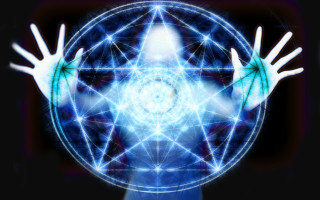 Person hands out blue white - sacred free wallpaper