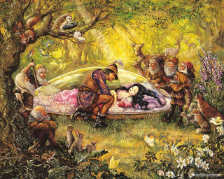 Painting group people forest dog - storybook illustration free wallpaper for desktop