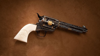 Gun white handle gold emblem - a gold emblem free wallpaper