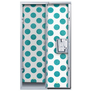 White blue locker green polka - door free wallpaper