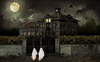 Ghosts creepy house bats full 2 - overhead free wallpaper