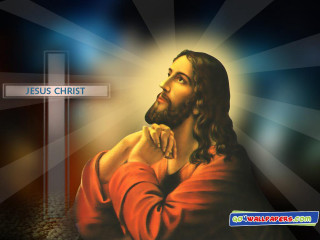 Jesus holding cross light sign - a cross free wallpaper