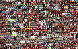 Mosaic people group colorful pattern - ai weiwei free wallpaper