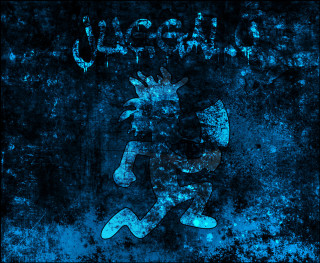 Blue grungy person hat backpack - underground comix free wallpaper