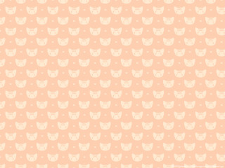Cats heads peach background dots - pink background free wallpaper